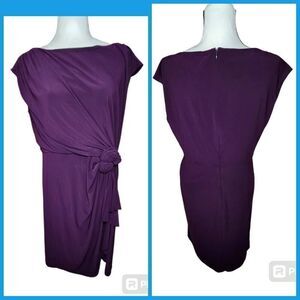 Jones New York Purple dress with Rosette detail Size 16